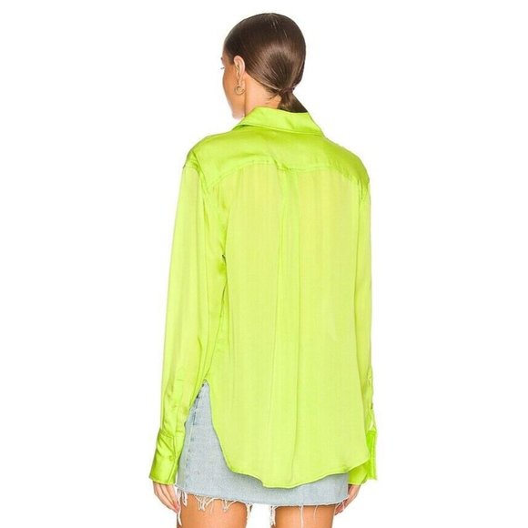 L'Academie Lenae Shirt Lime Green Collar - Picture 4 of 4